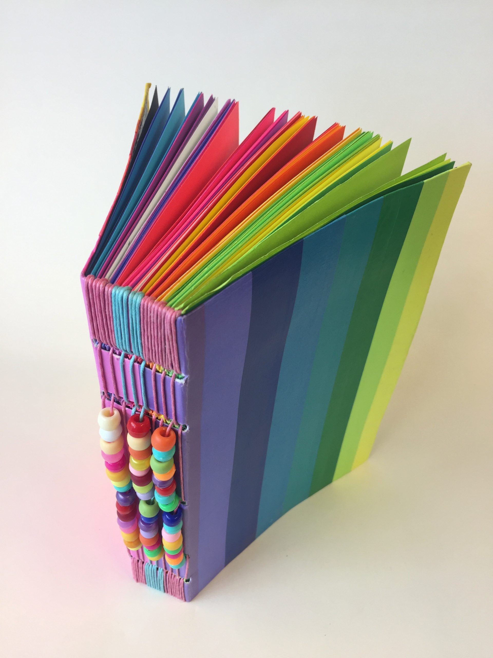 Baylee Finley, Long Stitch Book with Plastic Beads, Approx. 7″x5″x2.5″, AR330 Fibers I, Fall 2018