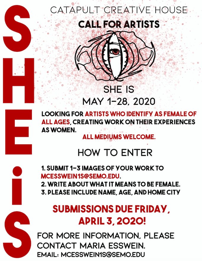 SHE IS, Exhibition Curated by SEMO Student Maria Esswein, May 2020