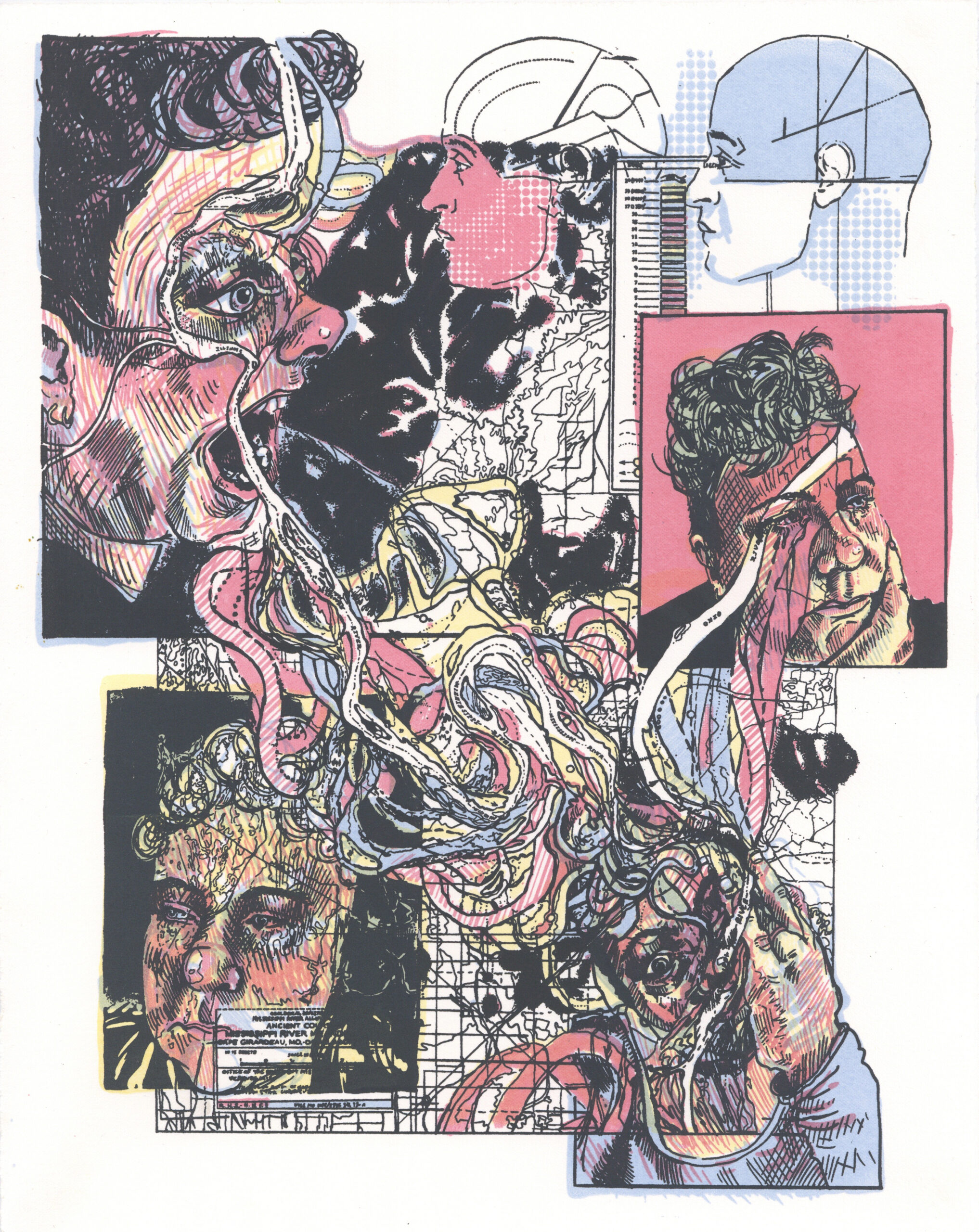 Flow State Paradox, Screenprint on Paper, 14″x11″, 2025